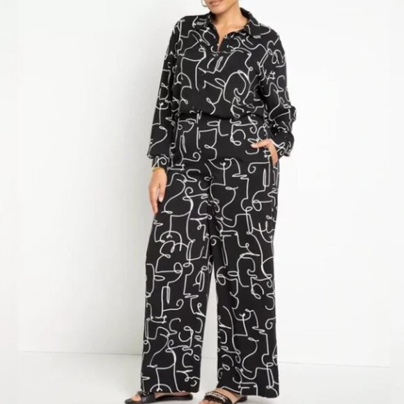 120 Eloquii Palazzo Wide Leg Pant Size 22 - Picture 3 of 5